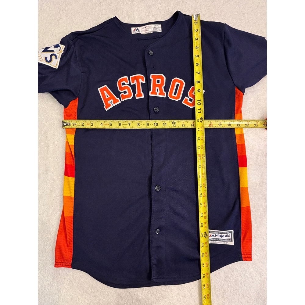 Majestic Houston Astros 2017 World Series Jersey Youth XL Navy Tequila Sunrise - Picture 4 of 5